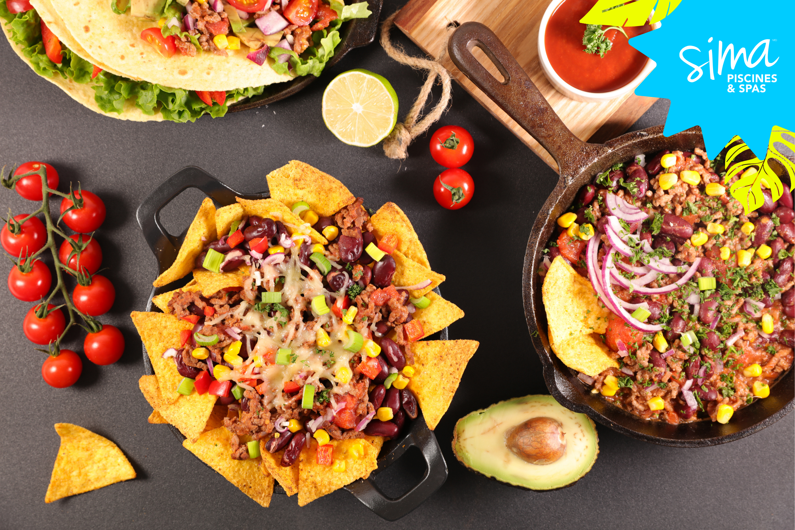 recettes barbecue bbq - cassolette nachos charcuterie plancha smore’s - Sima Piscines et Spas